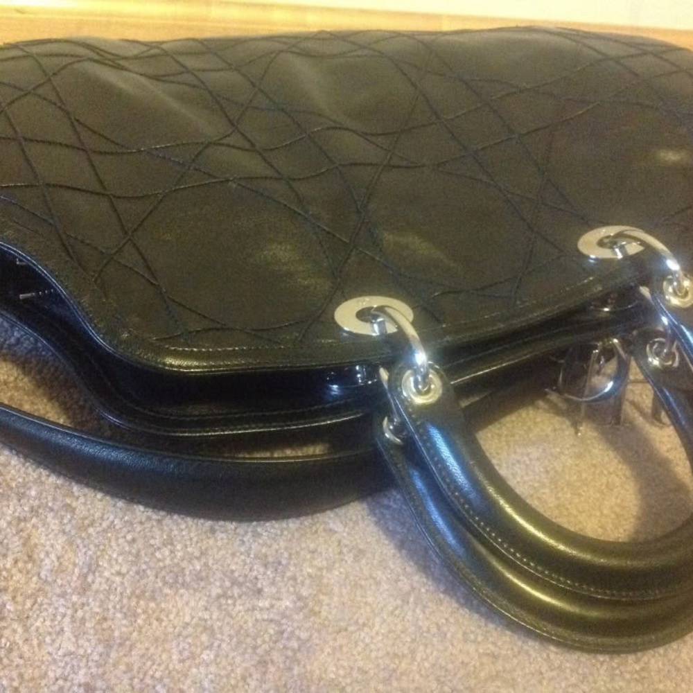 Dior black cannage Granville leather handbag LRG - Picture 2 of 5